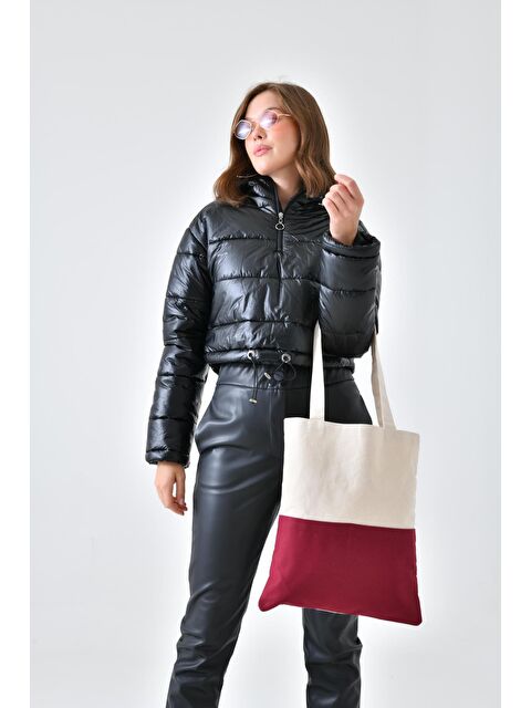 Bagg Kanvas Bordo Parça Cepli Bez Çanta - S000152959-19966