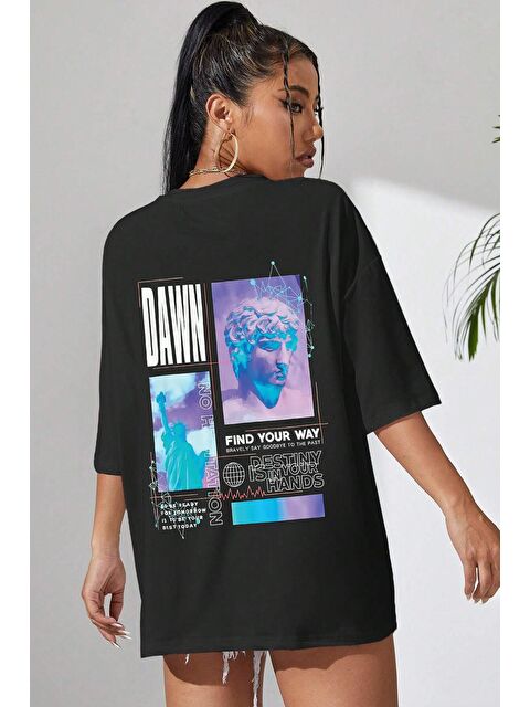 uyguntarz Unisex Find Your Way Baskılı Tasarım Tshirt - S000237888-19351