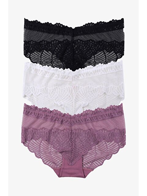 Koza İç Giyim Kadın 3'lü Dantelli Külot - S000251264-37291