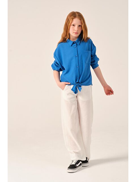 JAZZİEE Genç Kız Çocuk Ön Bağlamalı Uzun Kollu Gömlek - S000315664-23710