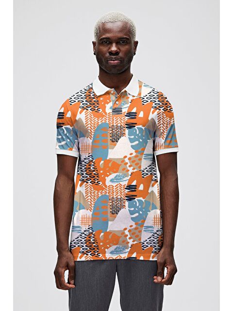 Bad Bear Bota Beyaz Polo Yaka Erkek Baskılı Tişört