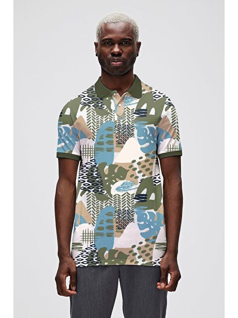 Bad Bear Bota Soluk Yeşil Polo Yaka Erkek Baskılı Tişört