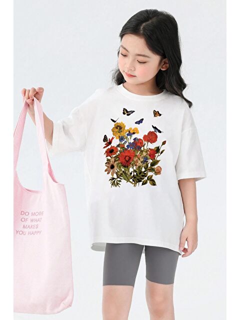 uyguntarz Çocuk Flowers Baskılı Pamuklu Tshirt - S000242905-20063