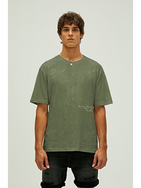 Bad Bear Made For Soluk Yeşil Erkek Baskılı Tişört