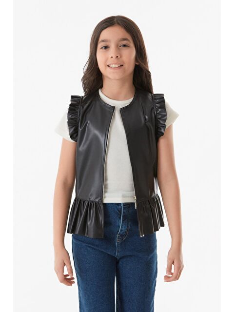 Fullamoda Suni Deri Kız Çocuk Yelek - S000166658-19351