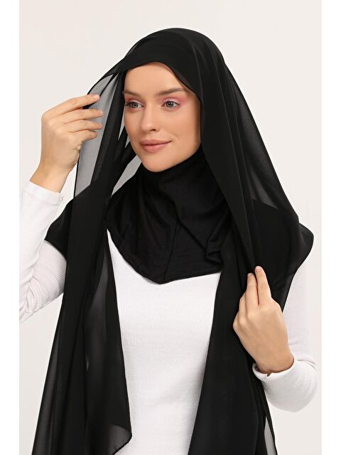 Altobeh Hazır Lüks Pratik Hijablı Şifon Şal - S000375347-19351
