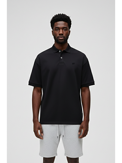 Bad Bear City Walker Siyah Polo Yaka Erkek Tişört