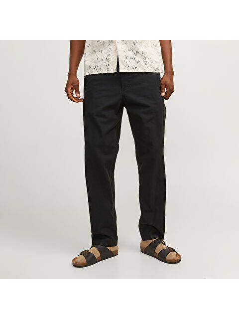 Jack & Jones Kane Summer Linen Blend Jogger Erkek Siyah Pantolon