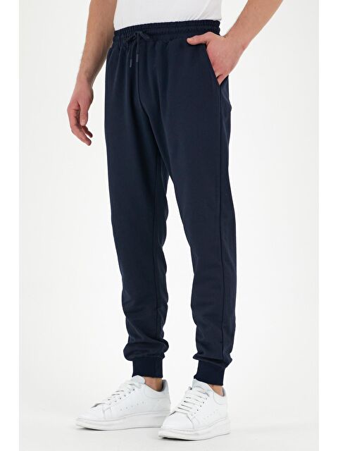 Mmetalic Lacivert  Erkek Büyük Beden Jogger Eşofman Altı Etiketli Arka ve Yan Cepli Regular Fit - S000295060-21164