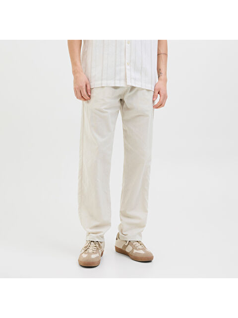Jack & Jones Kane Summer Linen Blend Jogger Erkek Bej Pantolon