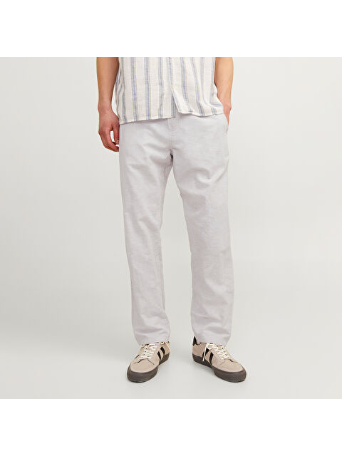 Jack & Jones Kane Summer Linen Blend Jogger Erkek Gri Pantolon