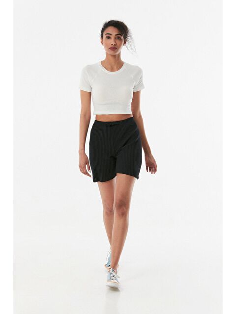 Fullamoda Fitilli Bağcıklı Penye Şort - S000112346-19351