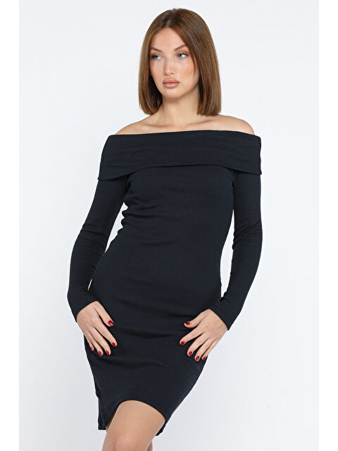 Gülseli Uzun Kol Kaşkorse Elbise - S000290507-21164