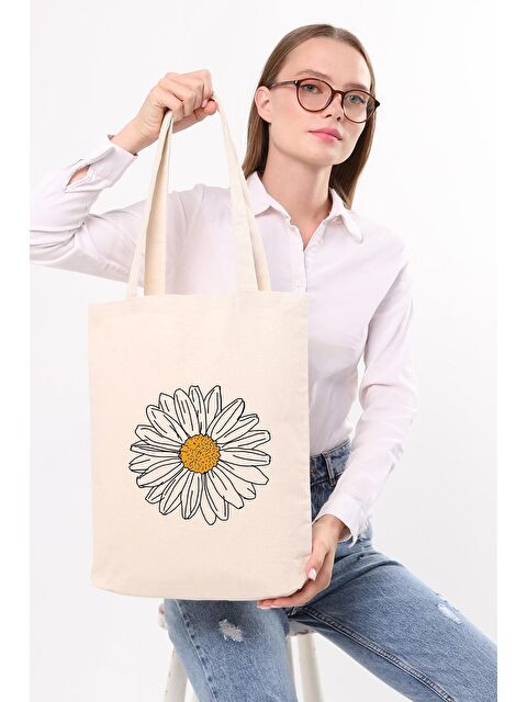 Bagg Kanvas Papatya Baskılı Bez Çanta - S000152969-19966