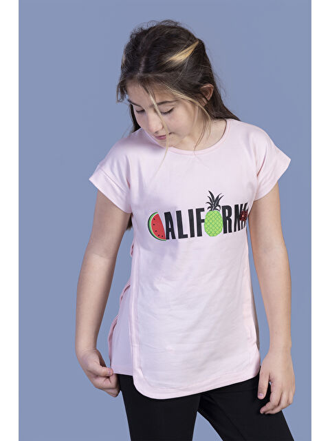 Toontoykids Kız Çocuk California Baskılı Tişört