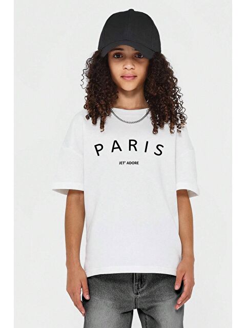 uyguntarz Çocuk Paris Baskılı Pamuklu Tshirt - S000242908-20063