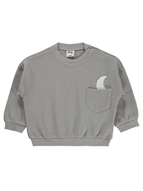 Civil Baby Cep Hilal Baskılı 6-18 Ay Sweatshirt - Gri
