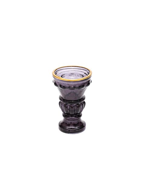 Missi Gold Detaylı Antrasit Kristal Cam Şamdan Mumluk (Tekli) - S000173951-29666