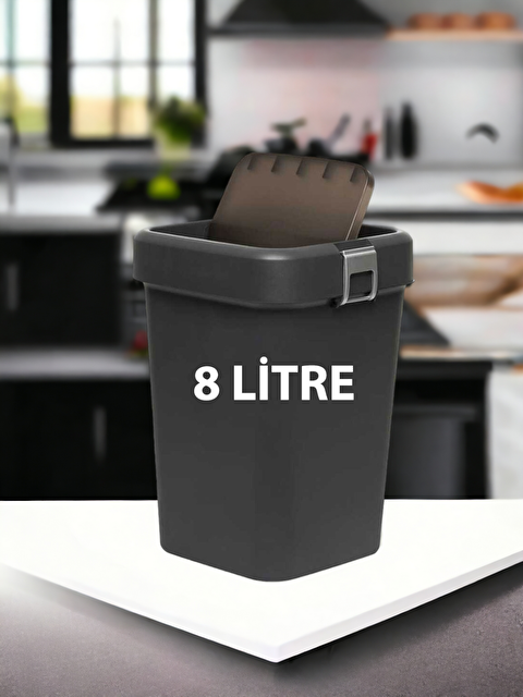Motek Comfort Dustbin 8 Litre Çöp Kutusu Kovası Antrasit - S000121218-29666