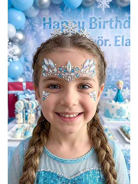 Le Mabelle Gümüş Elmas Model Kız Çocuk Yüz Sticker