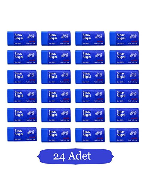 Gen-Of No:24 Dust Free Orta Boy Sınav Silgisi Mavi (GEN-6624) 24 Adet - S000227624-17234