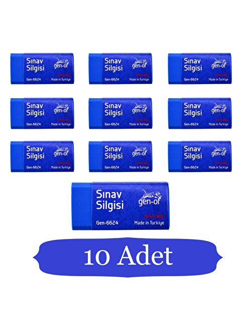 Gen-Of No:24 Dust Free Orta Boy Sınav Silgisi Mavi (GEN-6624) 10 Adet - S000227625-17234