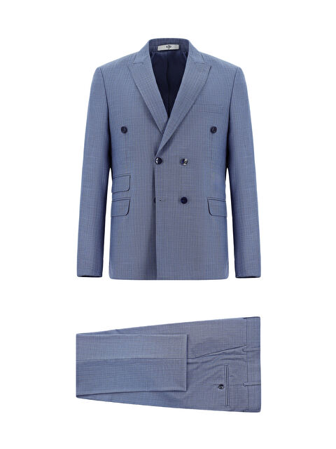 Kiğılı Regular Fit Çizgili Kruvaze Takım Elbise