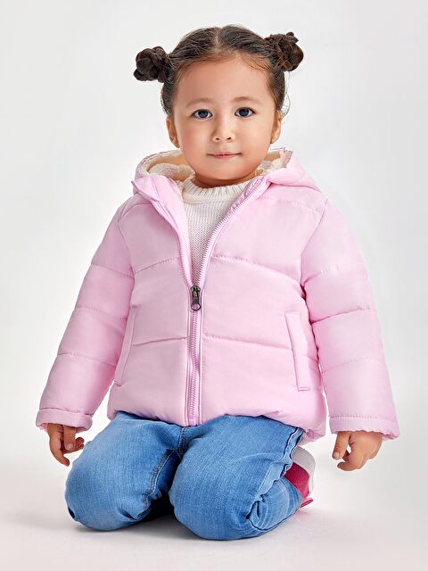 Civil Kız Bebek Kapüşonlu Mont 6-18 Ay Şeker Pembesi - S000244291-20025