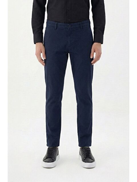 Sabri Özel Erkek Klasik Lacivert Günlük Pantolon