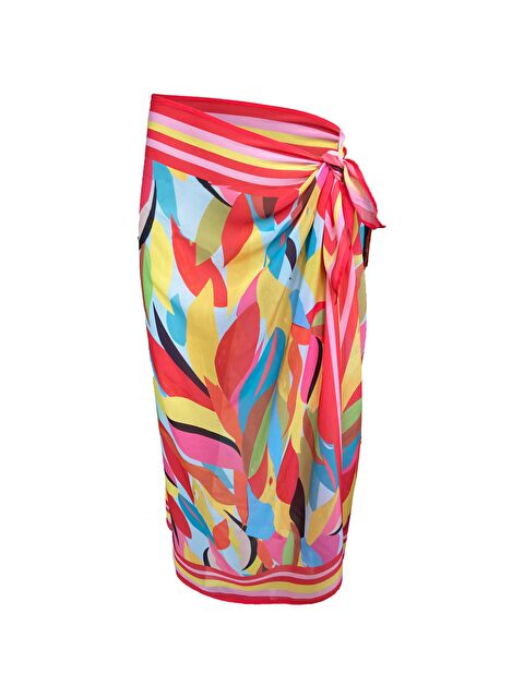 Bolder Emily Coral Tropical İpek Şifon Pareo - S000060735-20025
