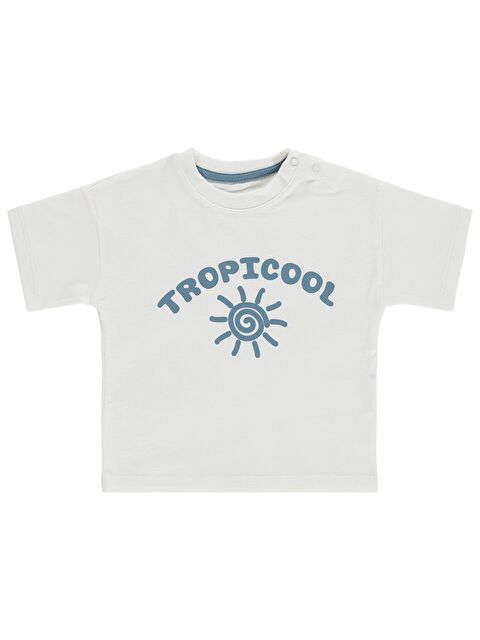 Civil Baby Tropicool Baskılı 3-12 Ay Tişört - Ekru