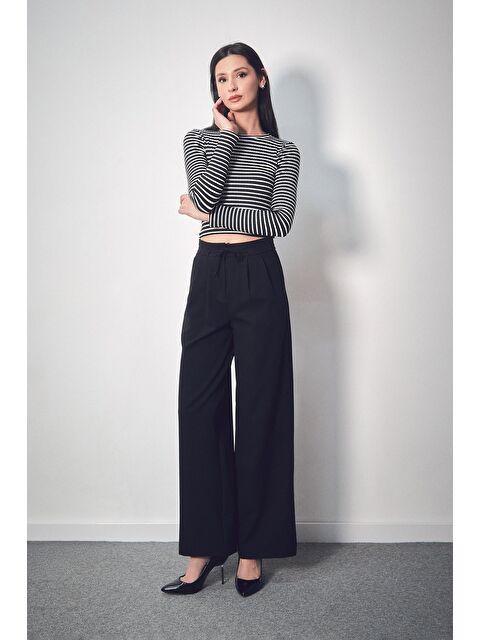 Fullamoda Beli Lastikli Cepli Kumaş Pantolon - S000332286-19351