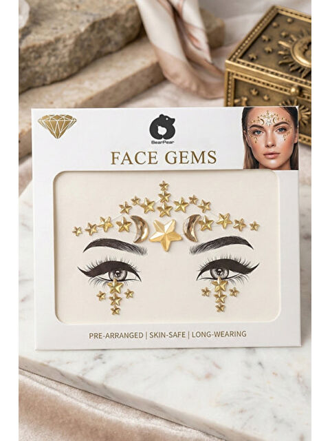 Le Mabelle Altın Yıldız Desen Kız Çocuk Yüz Sticker