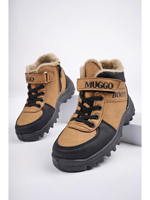 Muggo TRUDY Soğuğa Dayanıklı Kürklü Cırtlı ve Bağcıklı Çocuk Bot - S000286339-4557