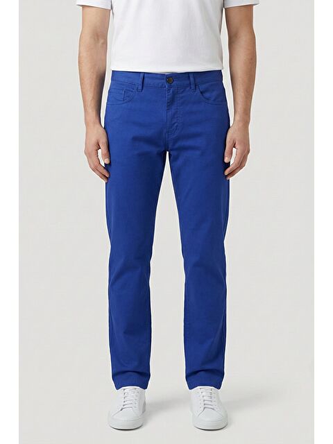 Sabri Özel Erkek Klasik Indigo Günlük Pantolon