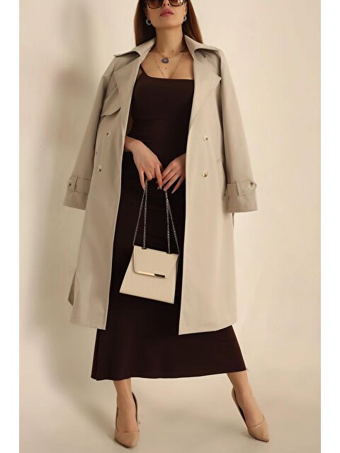 Bigdart 5918 Kruvaze Yaka Trençkot - Bej - S000141612-19928