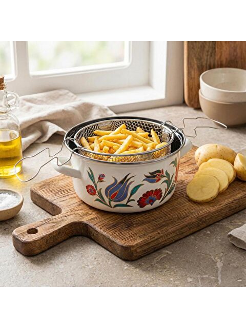 Serenk 22 Cm Emaye Kızartma Tenceresi - S000513097-23173