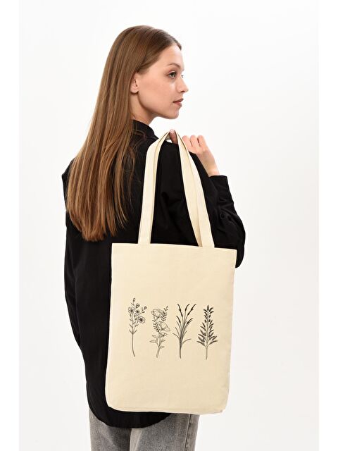 Bagg Kanvas 4 Dallı Çiçek Bez Çanta C0487 - S000152993-19966