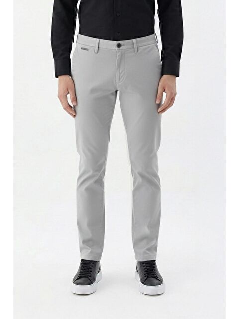 Sabri Özel Giotelli Gri Regular Fit Pamuk Karışımlı Elastanlı Chino Pantolon - S000525702-20600