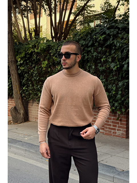 Livio Ferri Acton Erkek %100 Organik Pamuk Bisiklet Yaka Triko Kazak