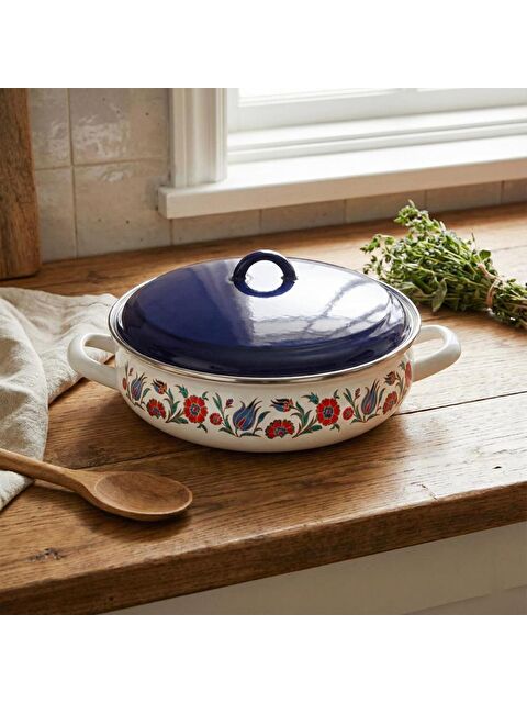 Serenk 26 Cm Emaye Bombeli Sığ Tencere - S000513103-23173