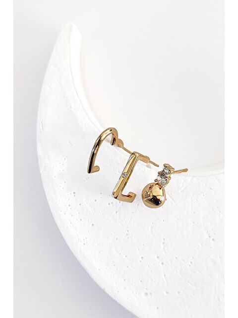 New Obsessions Zarif Küpe Seti Kalp Yıldız Toplu 3'lü Set - S000177128-20076