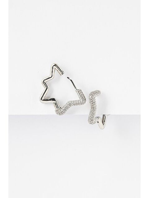 New Obsessions Anı Yaşa Büyük Yıldız Gömme Taşlı VIP Huggie Küpe - S000177141-18105