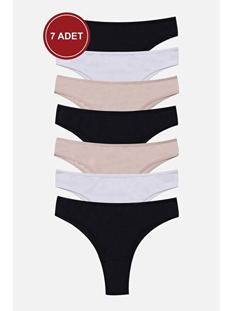 Koza İç Giyim Kadın 7'li Elastanlı Brazilian Külot - S000251305-37568