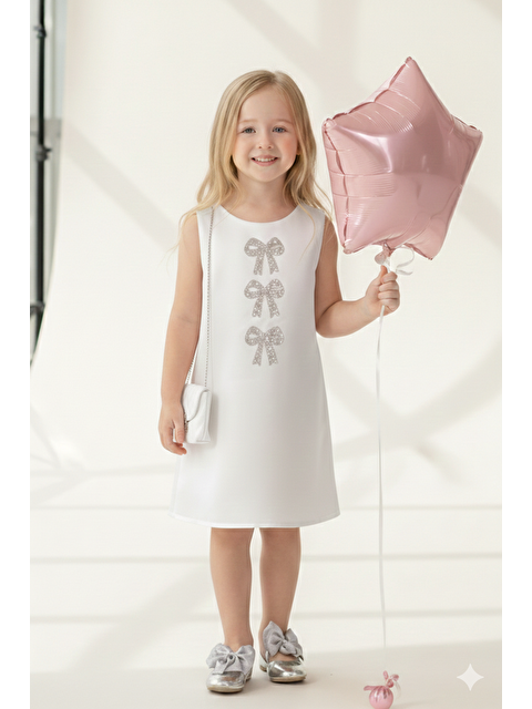 Monila Kız Çocuk Saten Kumaş Astarlı Çantalı Elbise - S000514739-20063