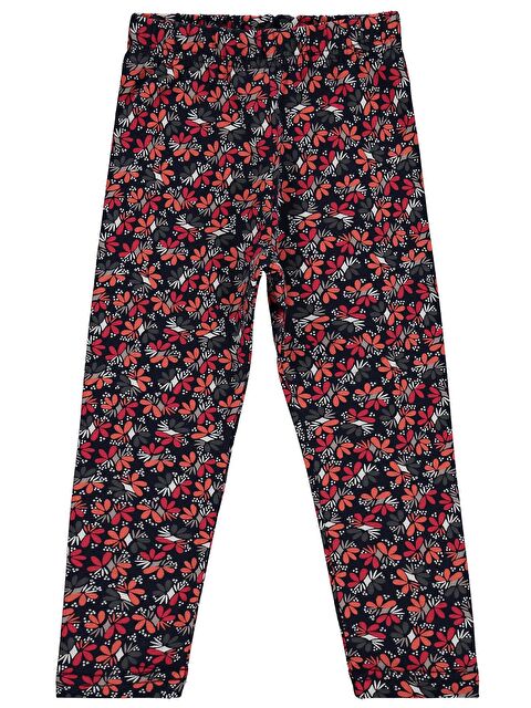 Civil Girls Çiçek Desenli 2-5 Yaş Tayt - Siyah