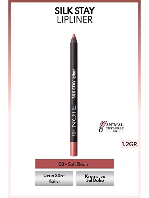 Note Cosmetique Silk Stay Lipliner Suya Dayanıklı İpeksi Dudak Kalemi - 03 Soft Bloom - Nude - S000466815-26411