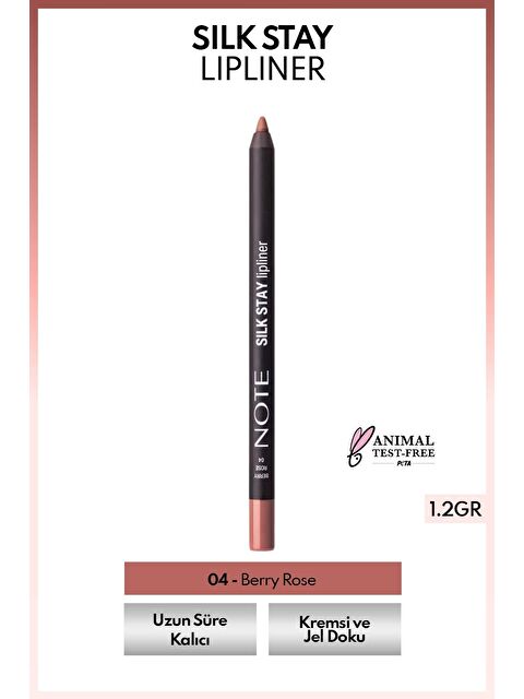 Note Cosmetique Silk Stay Lipliner Suya Dayanıklı İpeksi Dudak Kalemi - 04 Berry Rose - Nude - S000466816-26411