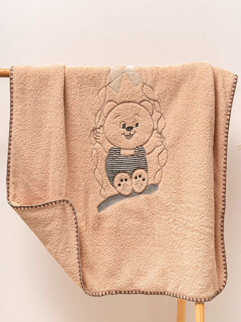 Mahfel Çift Katlı Welsoft Salıncak Nakışlı Bebek Battaniyesi KAHVE - S000513112-19413