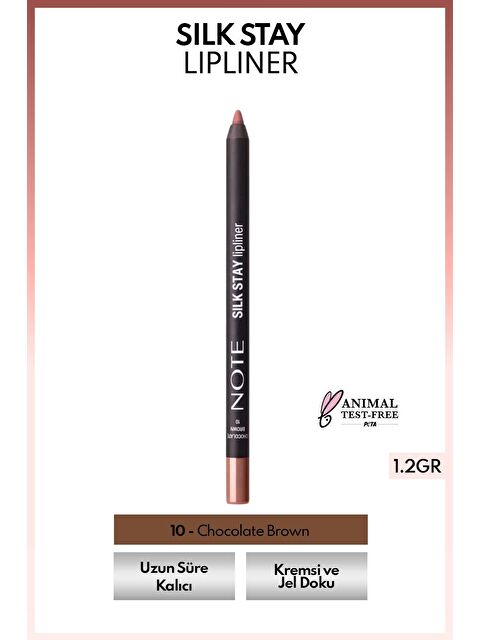 Note Cosmetique Silk Stay Lipliner Suya Dayanıklı İpeksi Dudak Kalemi - 10 Chocolate Brown - Kahverengi - S000466820-19413
